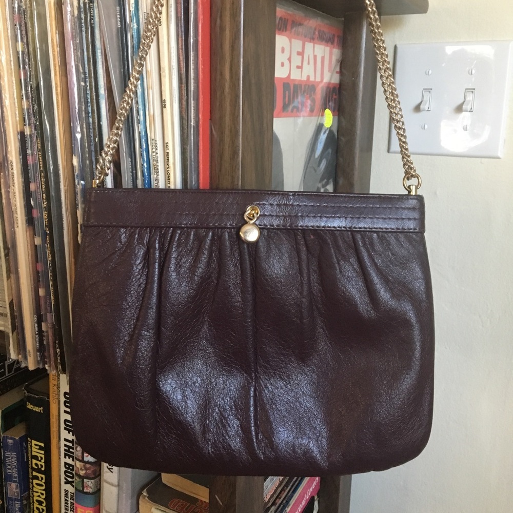 Vintage Brown Purse with Chainlink Chain